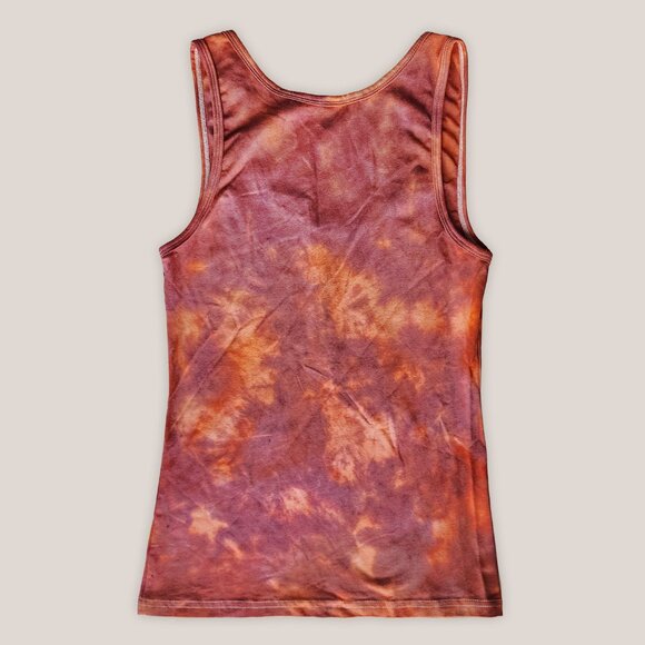 NWT Elenya Red Orange Tie Dye Cotton Tank Top Women's Yoga Shirt Hand-Dyed - Picture 2 of 2